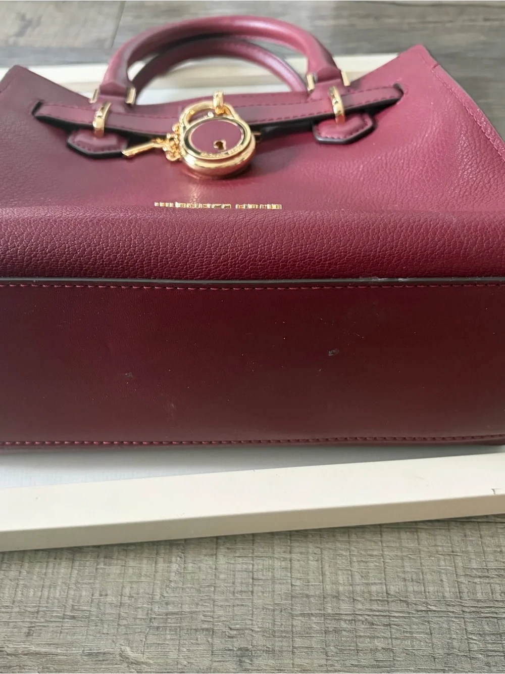 Michael Kors Deep Berry Leather Satchel with Gold Hardware - Picture 5 of 7